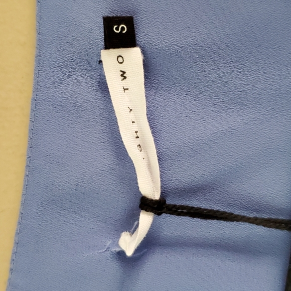 Three Eighty Two Babydoll Laced Neck Top Sz S - Picture 7 of 9